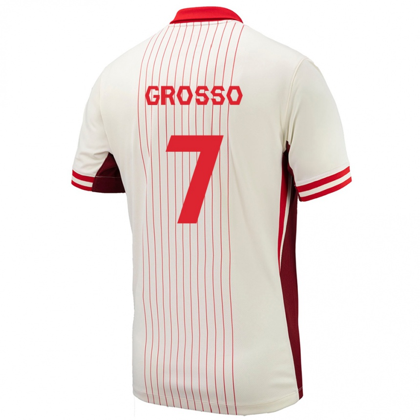 Kids Football Canada Julia Grosso #7 White Away Jersey 24-26 T-Shirt Uk