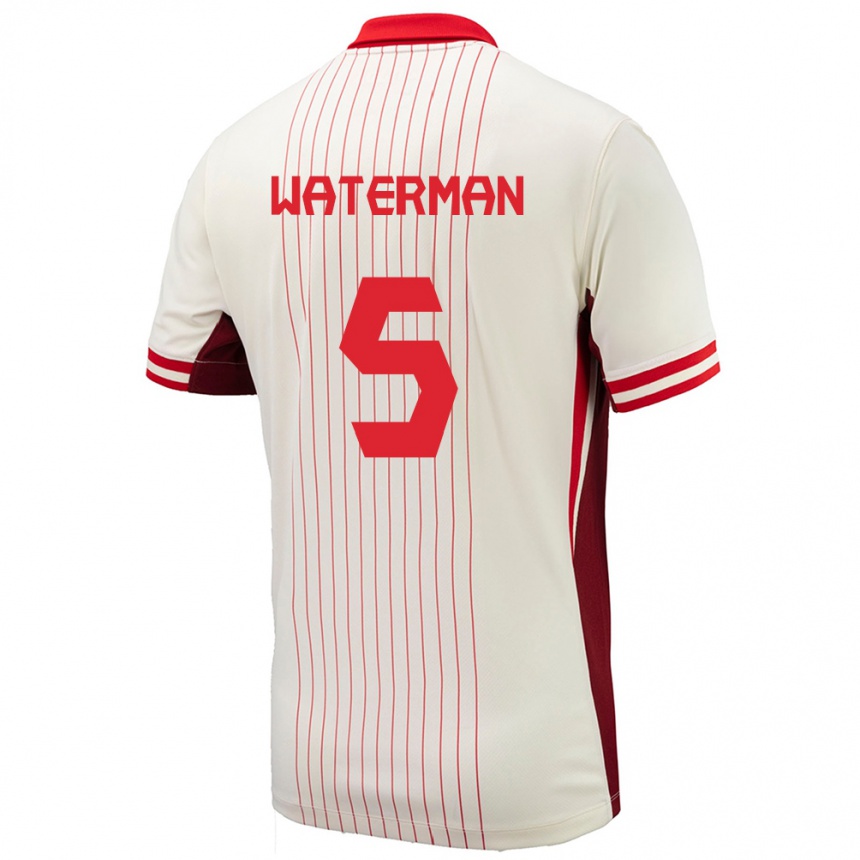 Kids Football Canada Joel Waterman #5 White Away Jersey 24-26 T-Shirt Uk