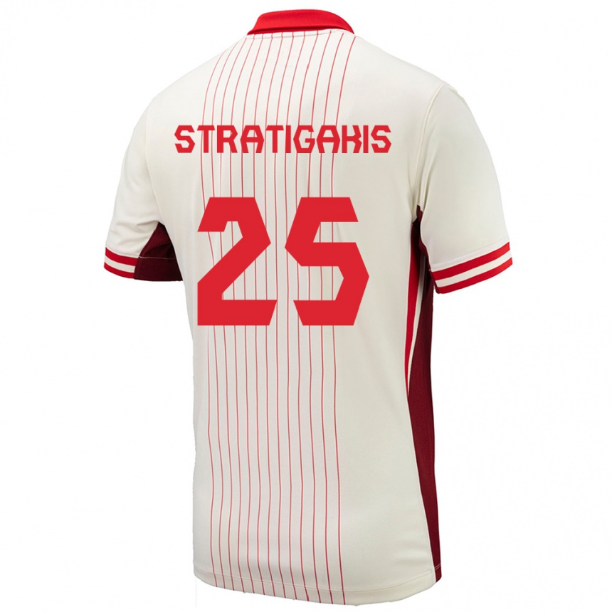 Kids Football Canada Sarah Stratigakis #25 White Away Jersey 24-26 T-Shirt Uk