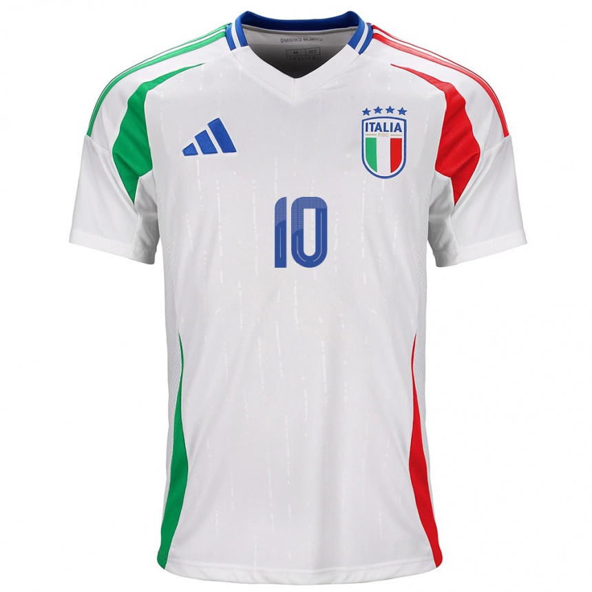 Kids Football Italy Antonella Carta #10 White Away Jersey 24-26 T-Shirt Uk