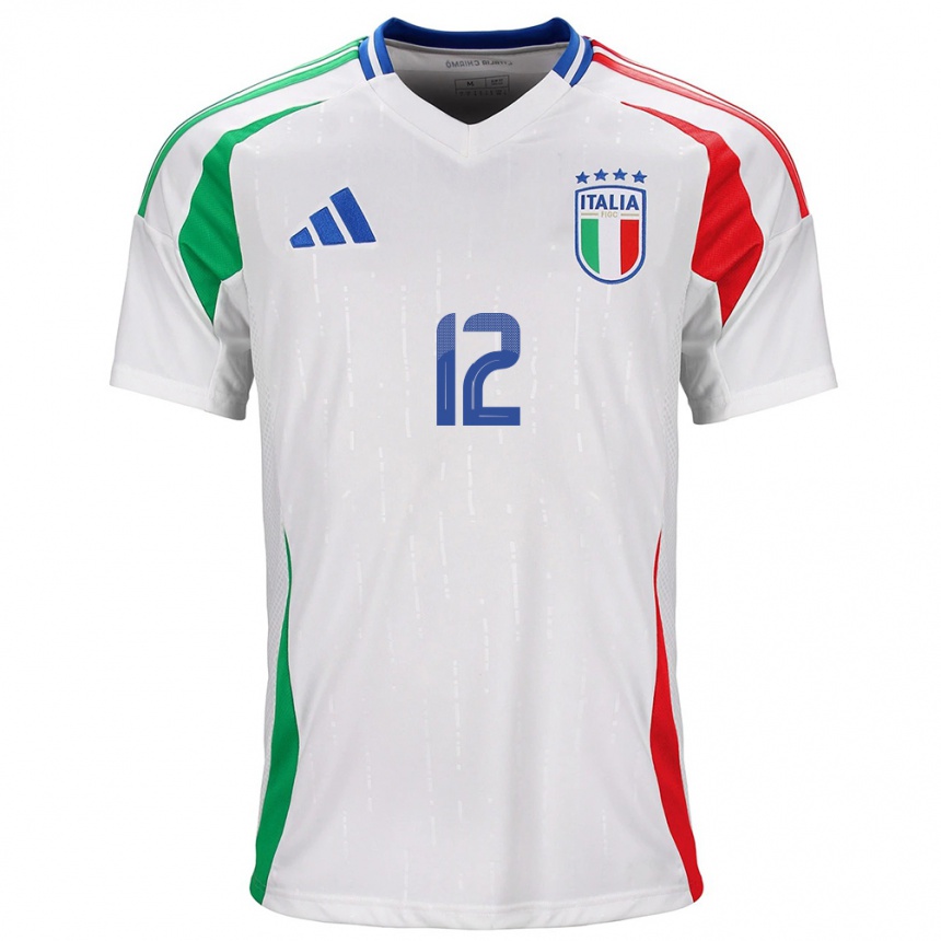 Kids Football Italy Guglielmo Vicario #12 White Away Jersey 24-26 T-Shirt Uk