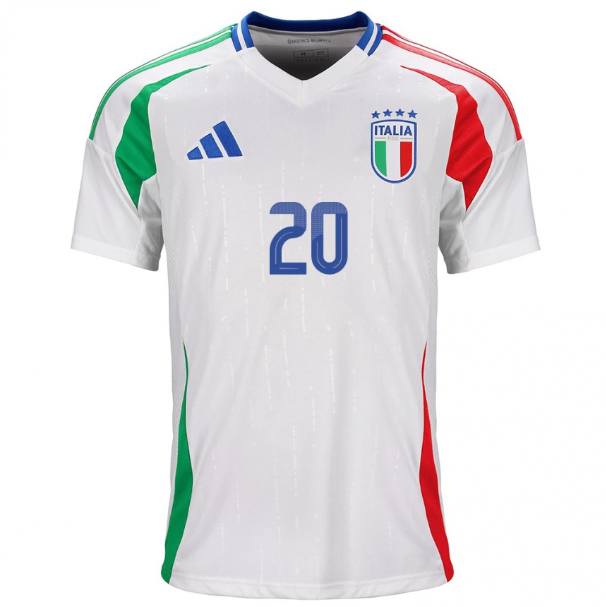 Kids Football Italy Nicolò Zaniolo #20 White Away Jersey 24-26 T-Shirt Uk