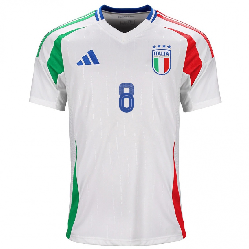 Kids Football Italy Jorginho #8 White Away Jersey 24-26 T-Shirt Uk