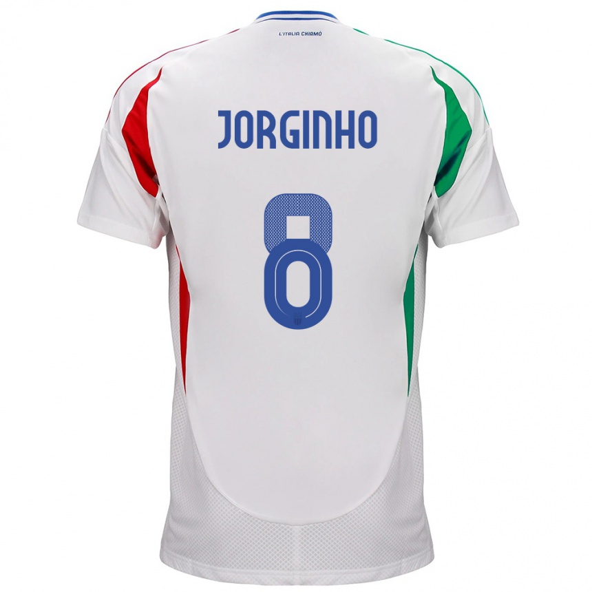 Kids Football Italy Jorginho #8 White Away Jersey 24-26 T-Shirt Uk