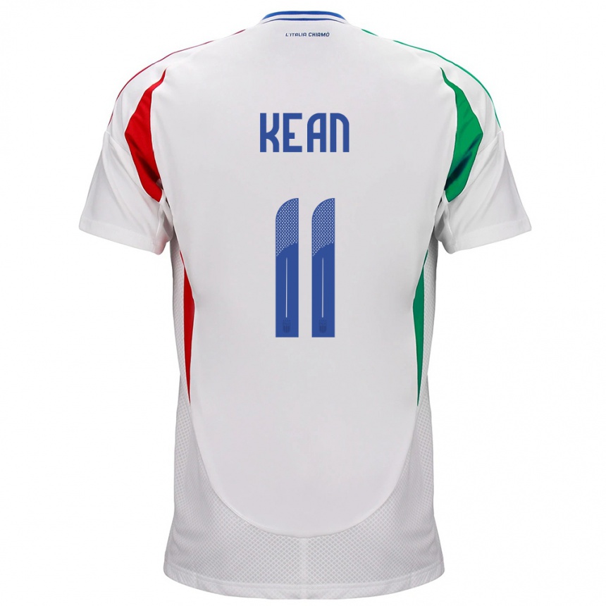 Kids Football Italy Moise Kean #11 White Away Jersey 24-26 T-Shirt Uk