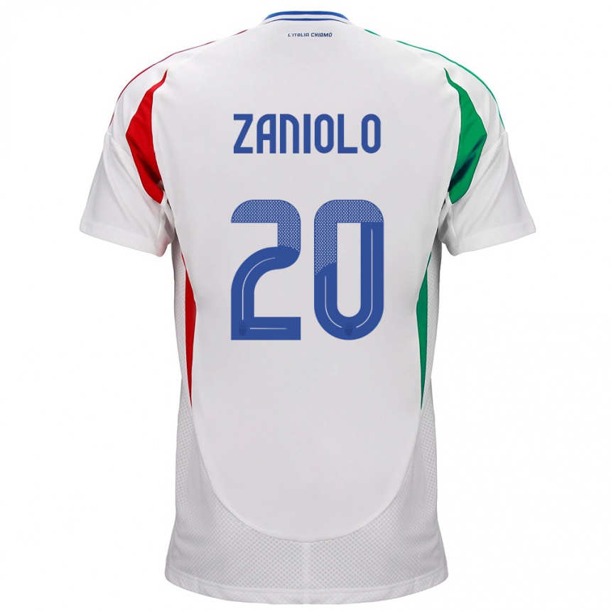 Kids Football Italy Nicolò Zaniolo #20 White Away Jersey 24-26 T-Shirt Uk