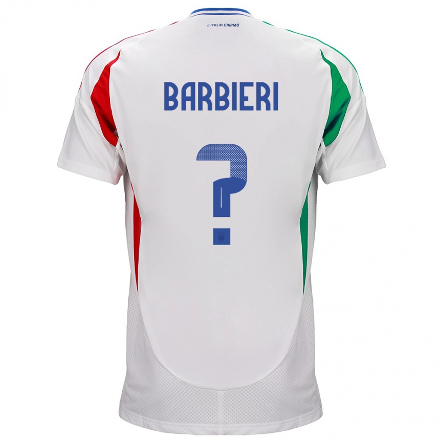 Kids Football Italy Tommaso Barbieri #0 White Away Jersey 24-26 T-Shirt Uk