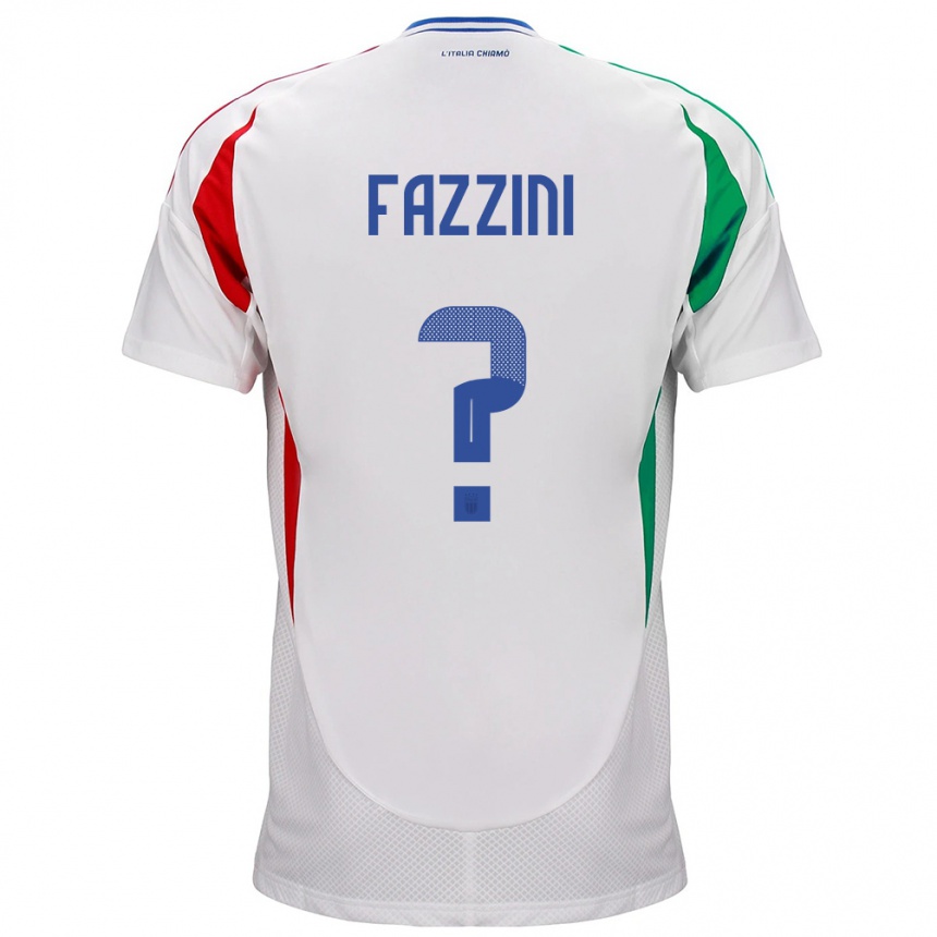 Kids Football Italy Jacopo Fazzini #0 White Away Jersey 24-26 T-Shirt Uk