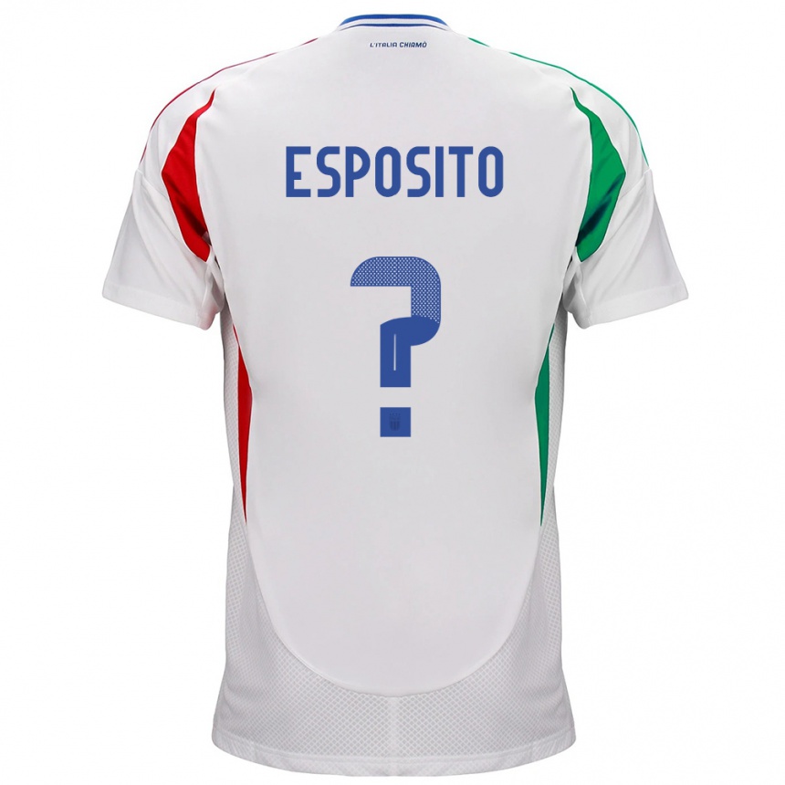 Kids Football Italy Francesco Pio Esposito #0 White Away Jersey 24-26 T-Shirt Uk