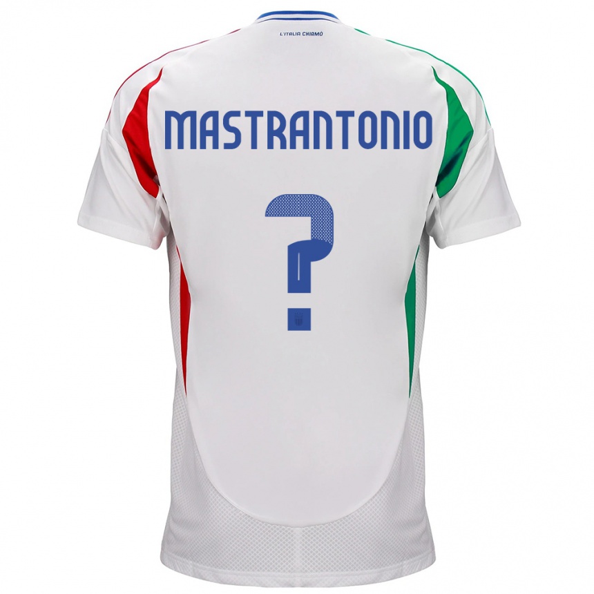 Kids Football Italy Davide Mastrantonio #0 White Away Jersey 24-26 T-Shirt Uk