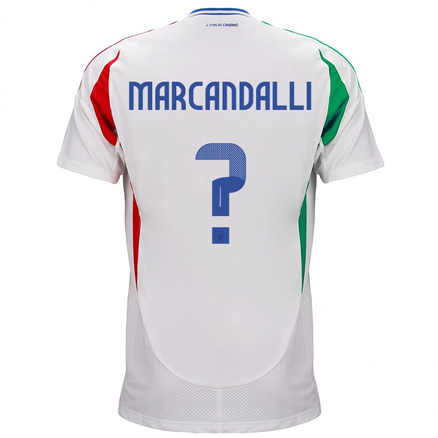 Kids Football Italy Alessandro Marcandalli #0 White Away Jersey 24-26 T-Shirt Uk