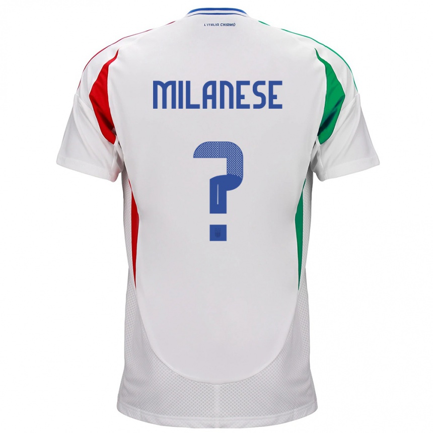 Kids Football Italy Tommaso Milanese #0 White Away Jersey 24-26 T-Shirt Uk