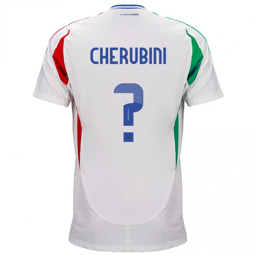 Kids Football Italy Luigi Cherubini #0 White Away Jersey 24-26 T-Shirt Uk