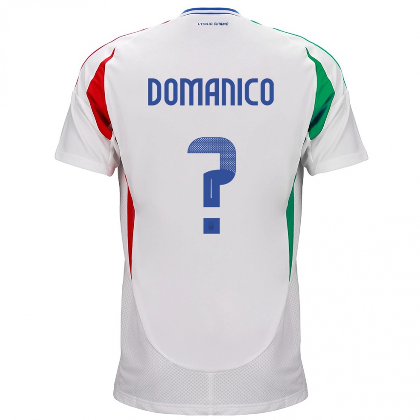 Kids Football Italy Saverio Domanico #0 White Away Jersey 24-26 T-Shirt Uk