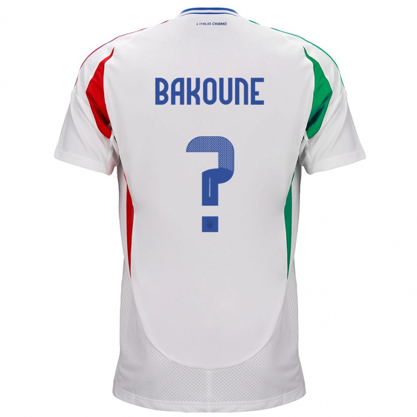 Kids Football Italy Adam Bakoune #0 White Away Jersey 24-26 T-Shirt Uk