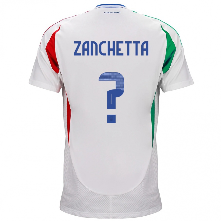 Kids Football Italy Mattia Zanchetta #0 White Away Jersey 24-26 T-Shirt Uk