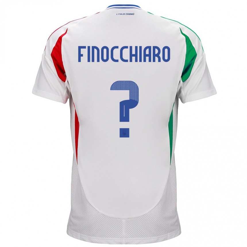 Kids Football Italy Gabriele Finocchiaro #0 White Away Jersey 24-26 T-Shirt Uk