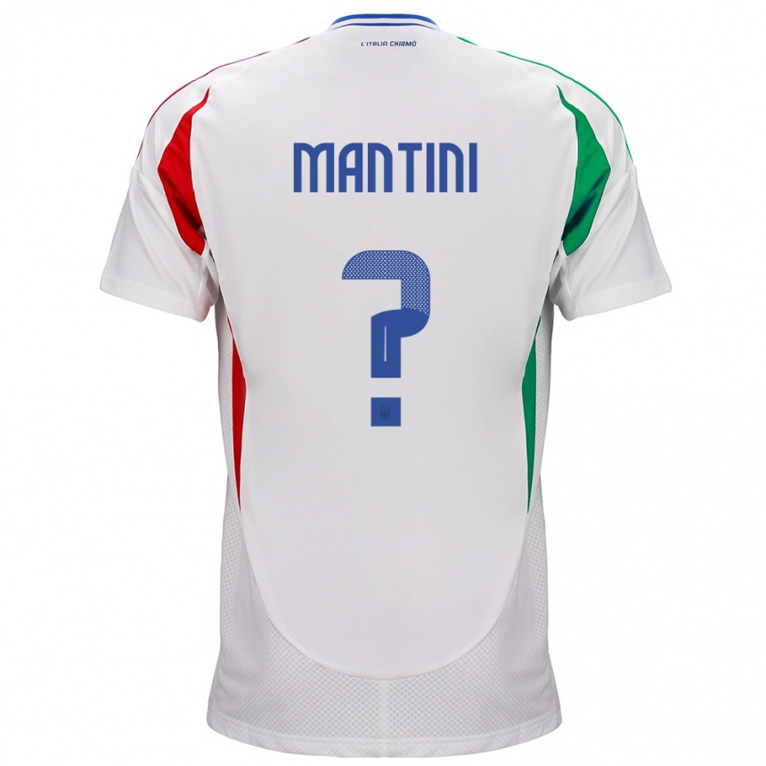 Kids Football Italy Matteo Mantini #0 White Away Jersey 24-26 T-Shirt Uk