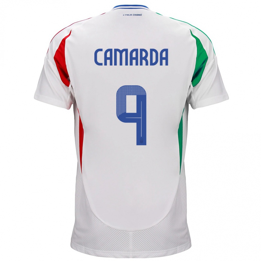 Kids Football Italy Francesco Camarda #9 White Away Jersey 24-26 T-Shirt Uk