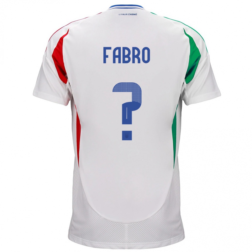 Kids Football Italy Jacopo Del Fabro #0 White Away Jersey 24-26 T-Shirt Uk