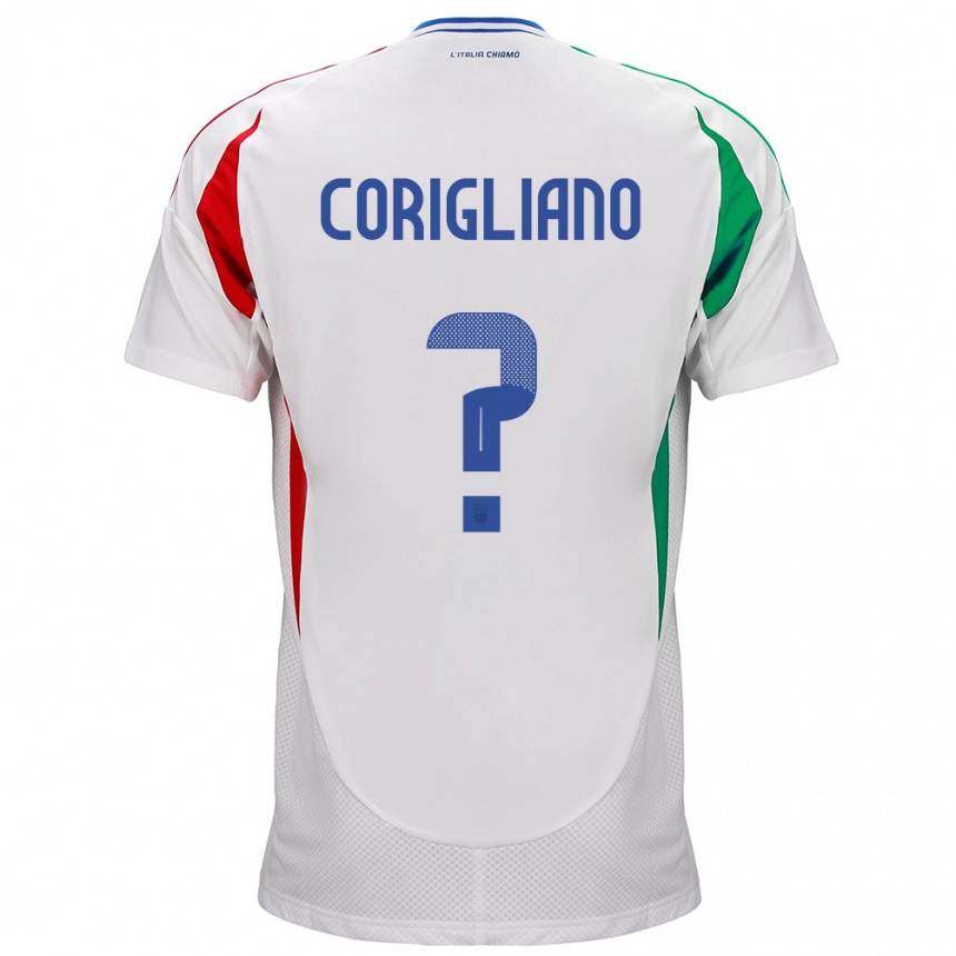 Kids Football Italy Thomas Corigliano #0 White Away Jersey 24-26 T-Shirt Uk