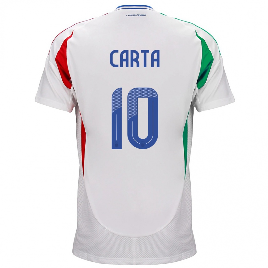 Kids Football Italy Antonella Carta #10 White Away Jersey 24-26 T-Shirt Uk