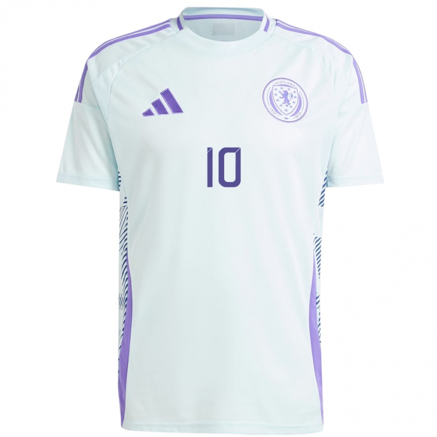 Kids Football Scotland David Watson #10 Light Mint Blue Away Jersey 24-26 T-Shirt Uk