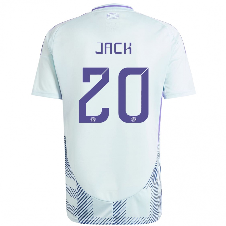 Kids Football Scotland Ryan Jack #20 Light Mint Blue Away Jersey 24-26 T-Shirt Uk