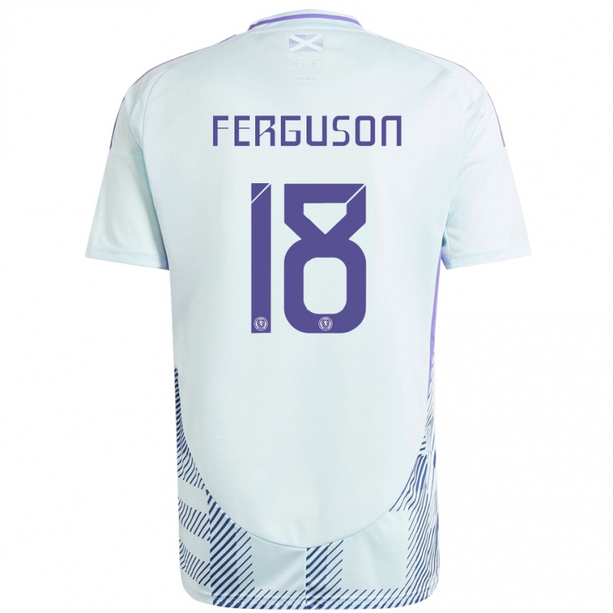 Kids Football Scotland Lewis Ferguson #18 Light Mint Blue Away Jersey 24-26 T-Shirt Uk