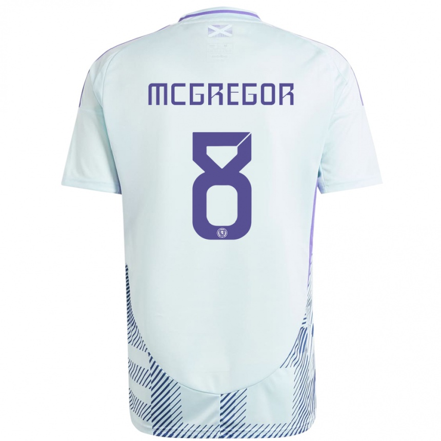 Kids Football Scotland Callum Mcgregor #8 Light Mint Blue Away Jersey 24-26 T-Shirt Uk