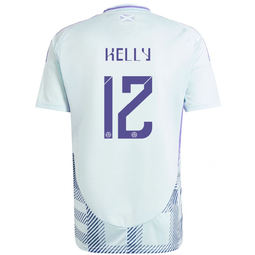 Kids Football Scotland Liam Kelly #12 Light Mint Blue Away Jersey 24-26 T-Shirt Uk