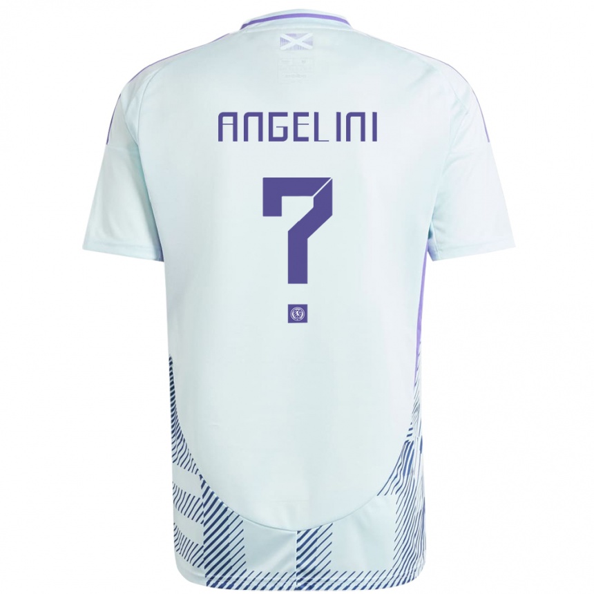 Kids Football Scotland Vincent Angelini #0 Light Mint Blue Away Jersey 24-26 T-Shirt Uk