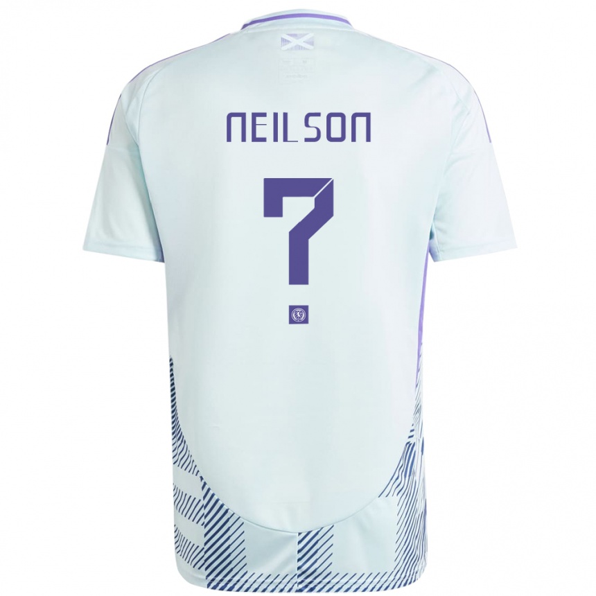 Kids Football Scotland Lewis Neilson #0 Light Mint Blue Away Jersey 24-26 T-Shirt Uk