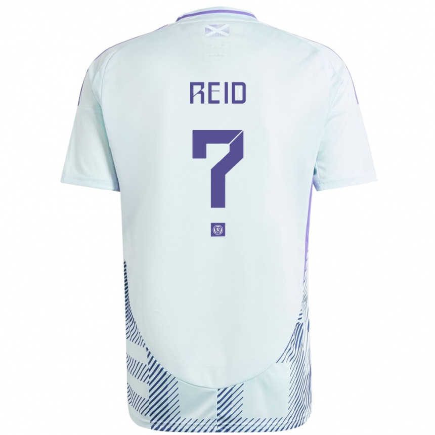 Kids Football Scotland Dylan Reid #0 Light Mint Blue Away Jersey 24-26 T-Shirt Uk