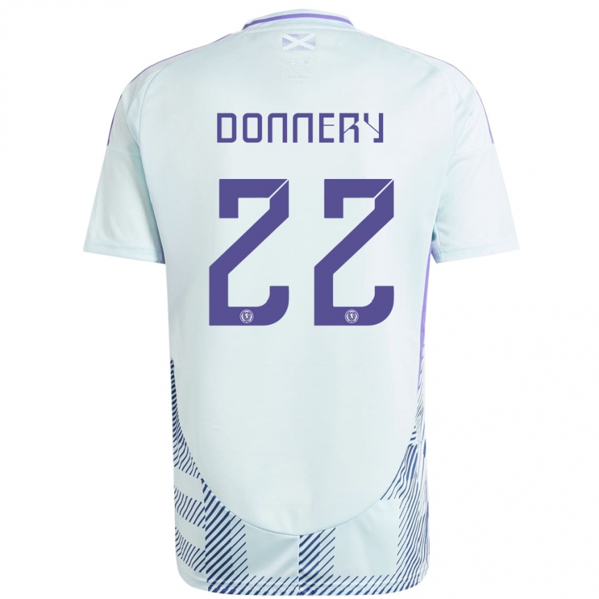 Kids Football Scotland Julian Donnery #22 Light Mint Blue Away Jersey 24-26 T-Shirt Uk