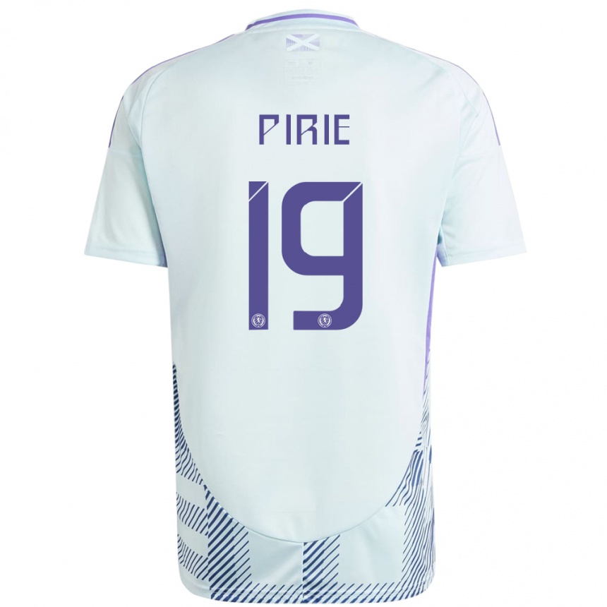 Kids Football Scotland Lewis Pirie #19 Light Mint Blue Away Jersey 24-26 T-Shirt Uk