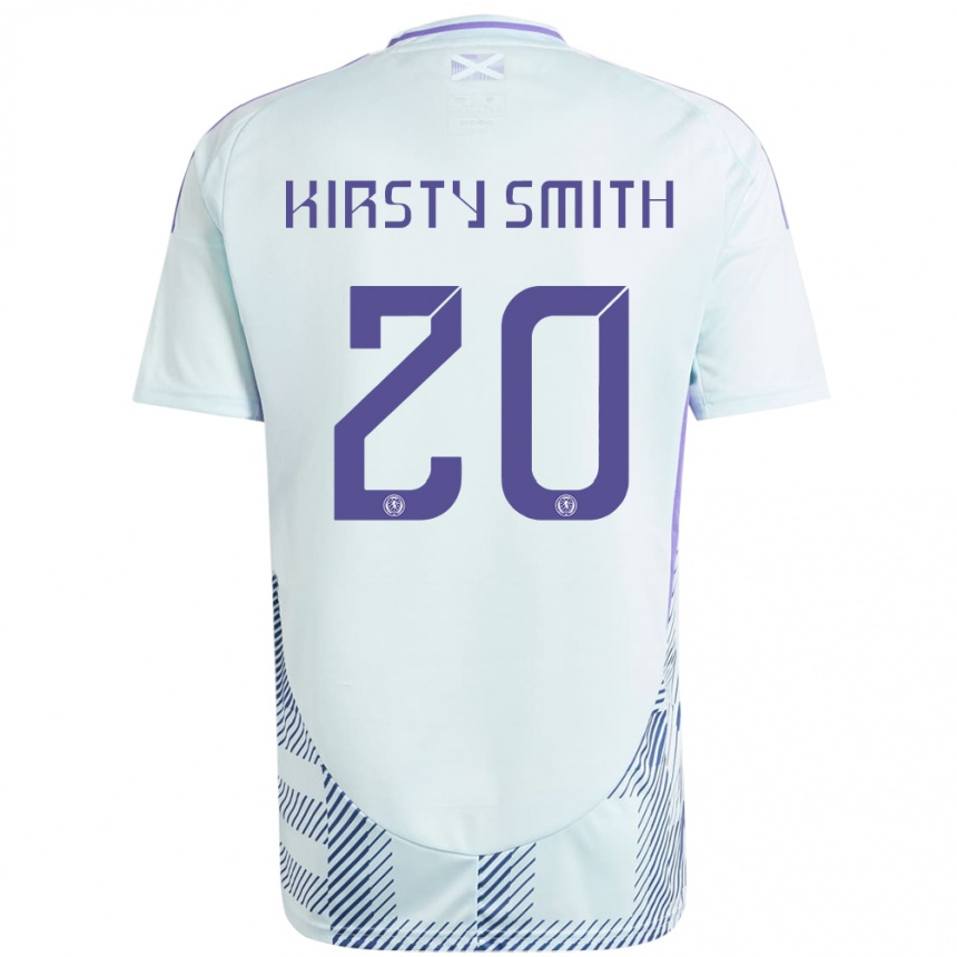 Kids Football Scotland Kirsty Smith #20 Light Mint Blue Away Jersey 24-26 T-Shirt Uk