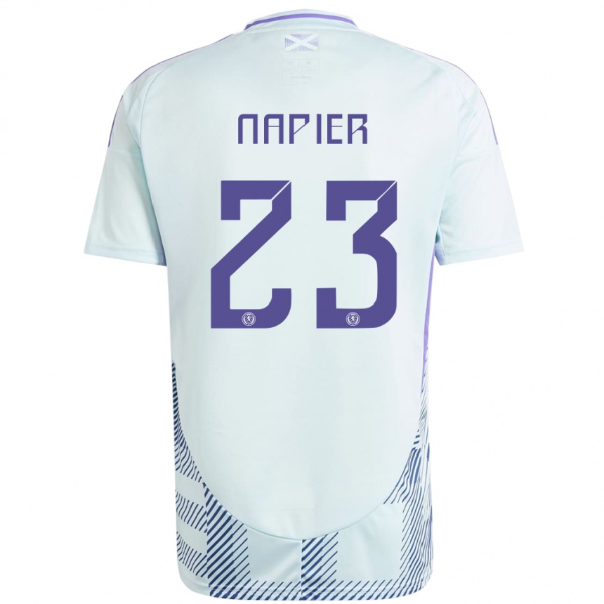 Kids Football Scotland Jamie-Lee Napier #23 Light Mint Blue Away Jersey 24-26 T-Shirt Uk