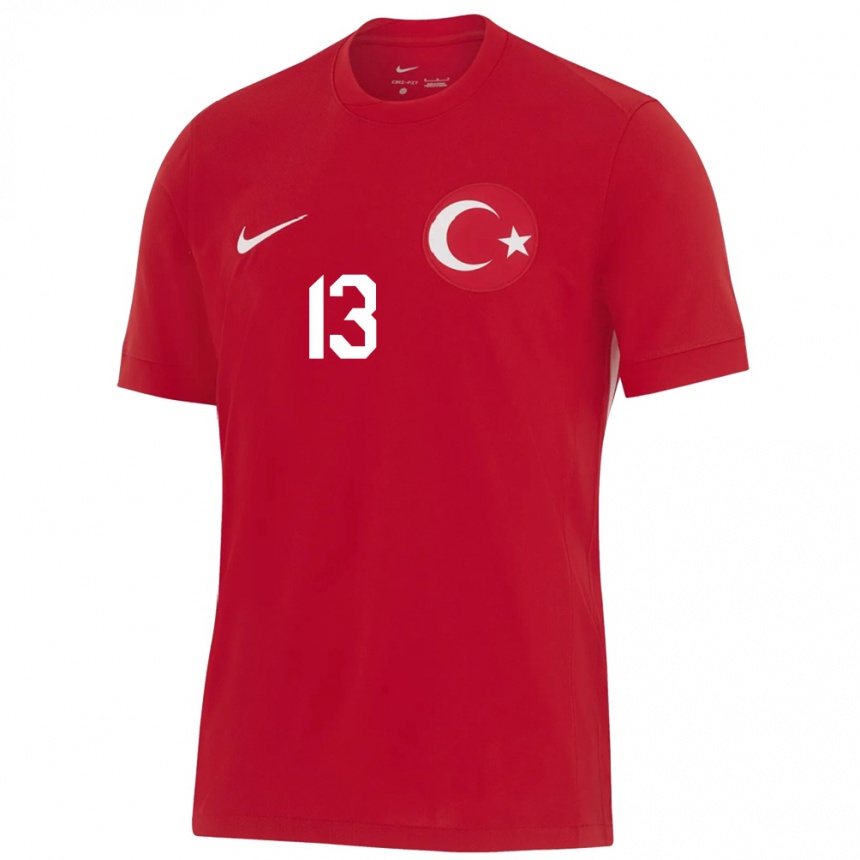 Kids Football Turkey Birgül Sadıkoğlu #13 Red Away Jersey 24-26 T-Shirt Uk