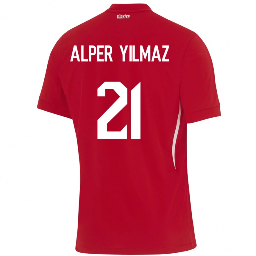 Kids Football Turkey Barış Alper Yılmaz #21 Red Away Jersey 24-26 T-Shirt Uk