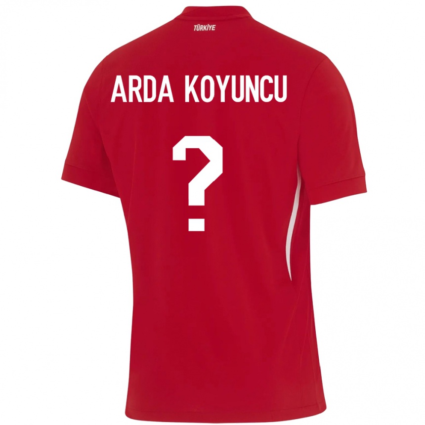 Kids Football Turkey Efe Arda Koyuncu #0 Red Away Jersey 24-26 T-Shirt Uk