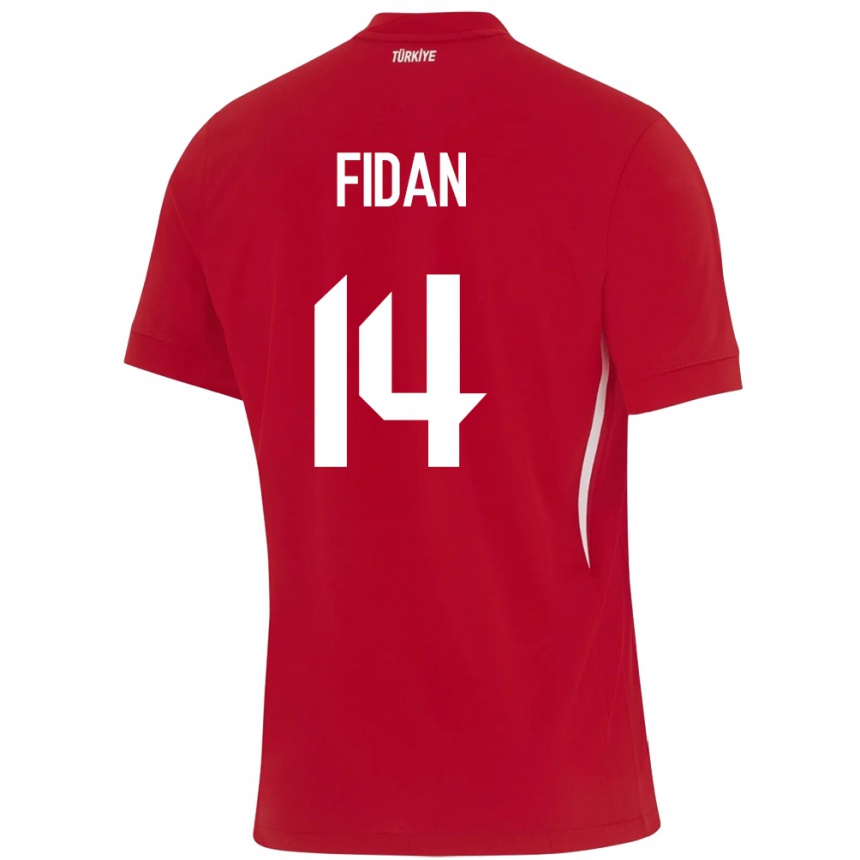 Kids Football Turkey Yiğit Fidan #14 Red Away Jersey 24-26 T-Shirt Uk