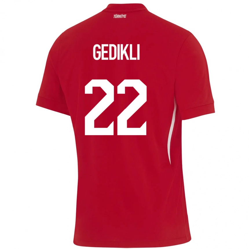 Kids Football Turkey Berkant Gedikli #22 Red Away Jersey 24-26 T-Shirt Uk