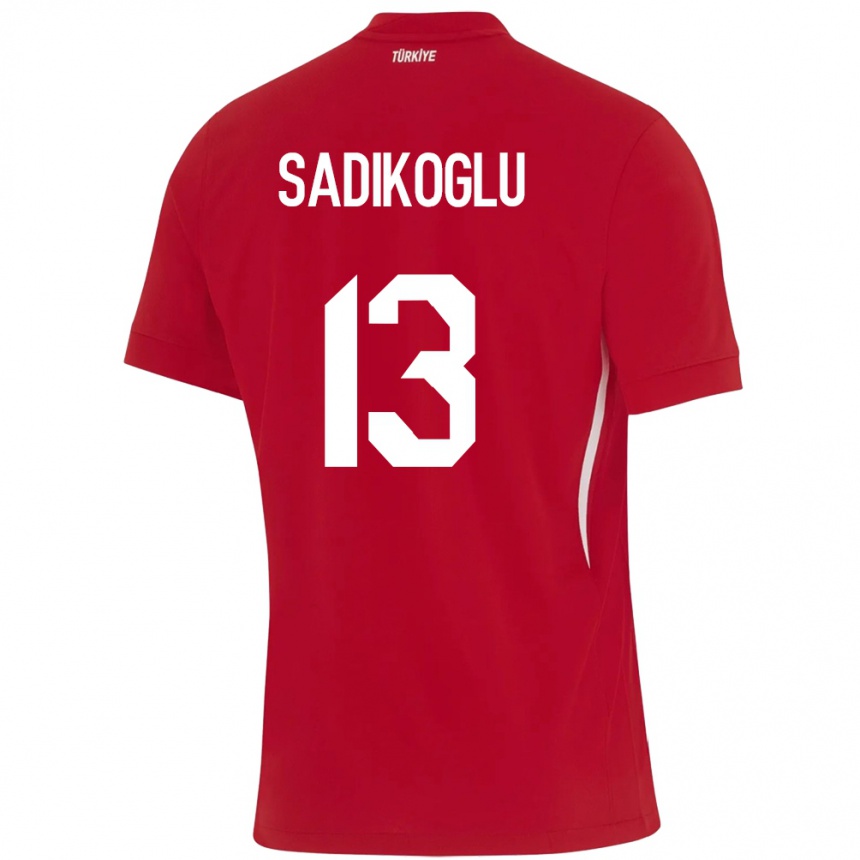 Kids Football Turkey Birgül Sadıkoğlu #13 Red Away Jersey 24-26 T-Shirt Uk