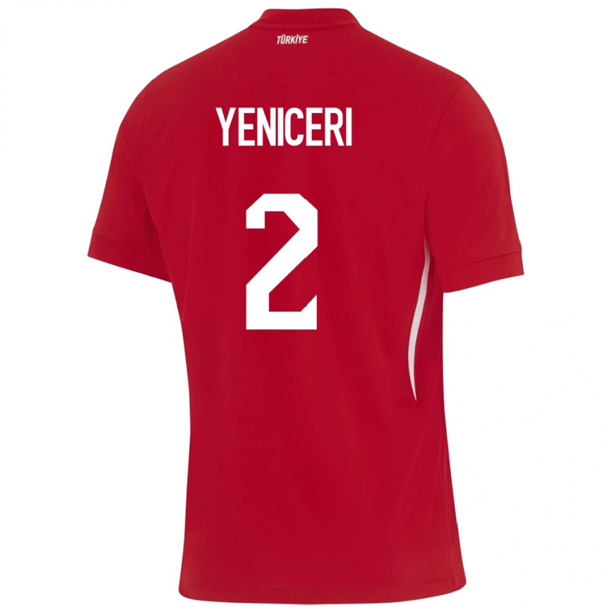 Kids Football Turkey Berna Yeniçeri #2 Red Away Jersey 24-26 T-Shirt Uk