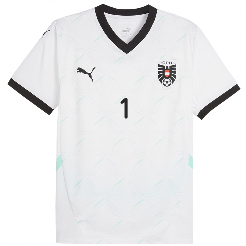 Kids Football Austria Manuela Zinsberger #1 White Away Jersey 24-26 T-Shirt Uk