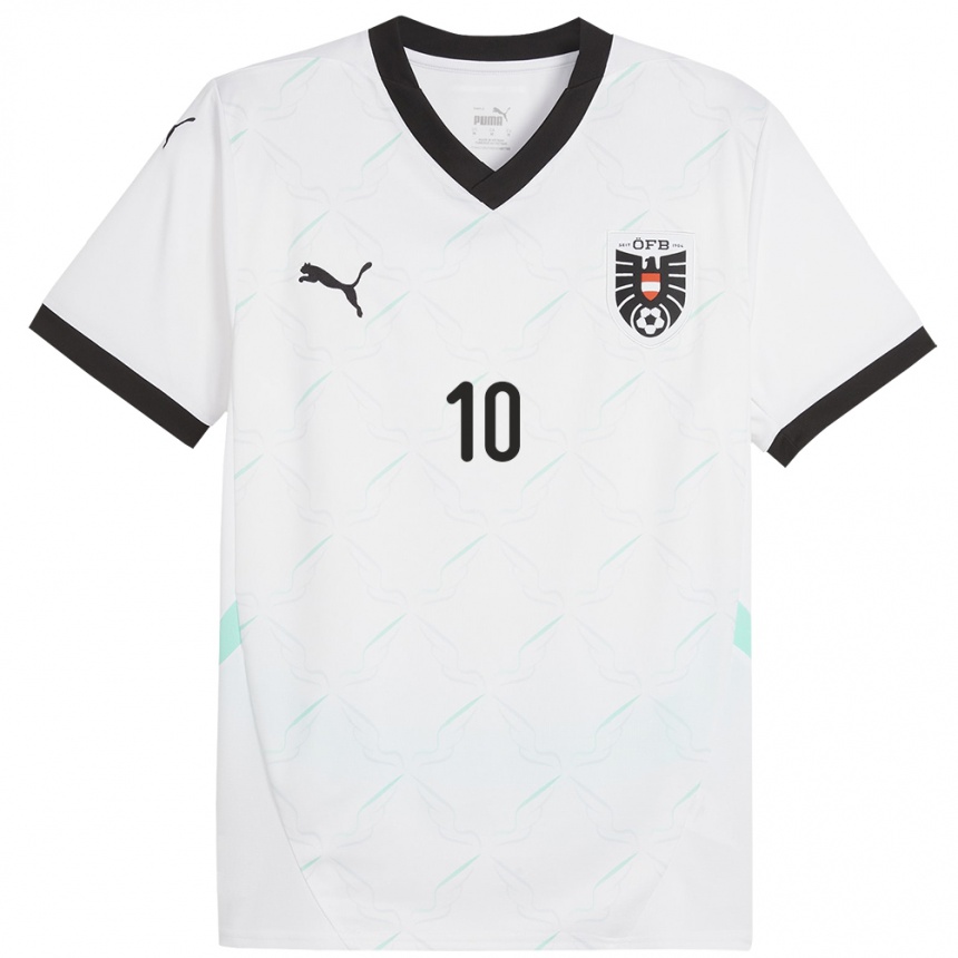 Kids Football Austria Yusuf Demir #10 White Away Jersey 24-26 T-Shirt Uk