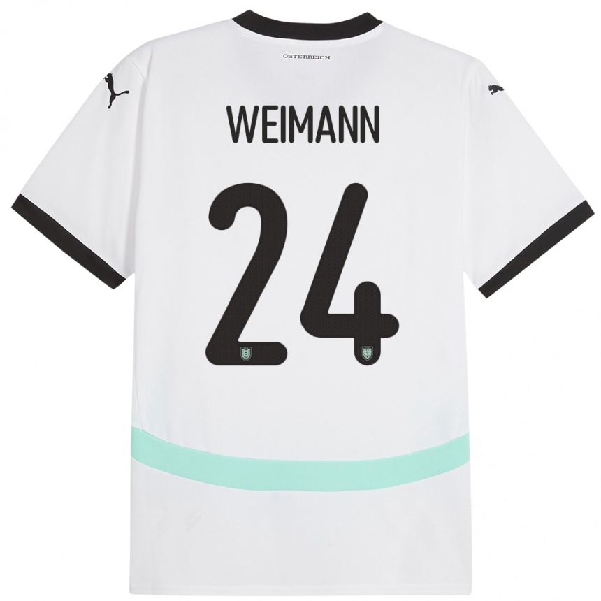 Kids Football Austria Andreas Weimann #24 White Away Jersey 24-26 T-Shirt Uk