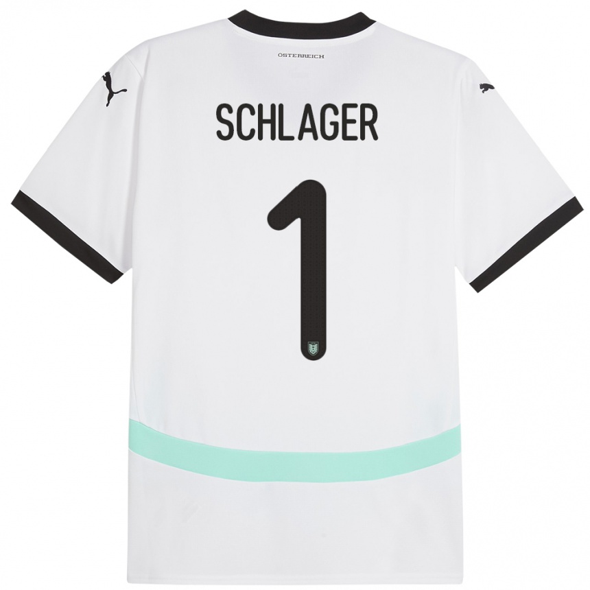 Kids Football Austria Alexander Schlager #1 White Away Jersey 24-26 T-Shirt Uk