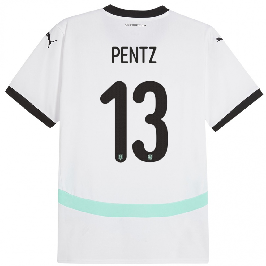 Kids Football Austria Patrick Pentz #13 White Away Jersey 24-26 T-Shirt Uk